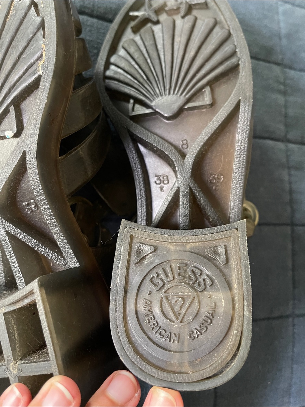 Vintage Guess Brown Jelly Fisherman Sandals - Picture 7 of 7